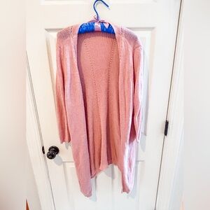 LOFT - Long Pink Duster Cardigan - Size Large